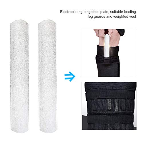 FLEXMAN 2Pcs Weighted Vest Steel Plates, Adjustable Wrist Weights, Stainless Steel Removable Ankle Weights Plated Steel Plates - size: 15cm length