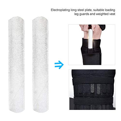 FLEXMAN 2Pcs Weighted Vest Steel Plates, Adjustable Wrist Weights, Stainless Steel Removable Ankle Weights Plated Steel Plates - size: 15cm length