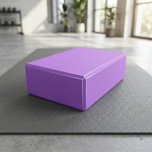 Toyvian Yoga Block High Density Eva Non-Slip Pilates Brick for Stretching Balance and Flexibility Lightweight Exercise Aid for Yoga and Pilates 8.97 X 5.98 X 2.99 in Purple