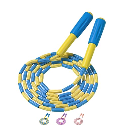 Beaded Jump Rope 1 Pack/2 Pack, ACEONE Segmented Skipping Rope for Kids Adults, Adjustable Tangle-Free Toddler Jumping Rope for Fitness Exercise Training - color: sky blue