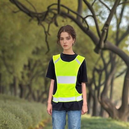 Reflective Running Safety Vest, Hi Vis Biking Walking Gear Men Women - color: Neon Yellow, size: X-Large