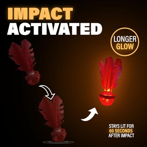 Kickit Inferno | The Original LED Birdie Soccer Trainer | Play at Night Outdoors, Indoors or Backyard, Beach or Tailgate, All Ages Fun & Travel Friendly (Inferno LED - Red)
