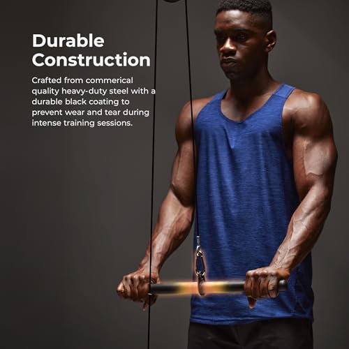Sunny Health & Fitness Power Cage Squat Rack Upgrade Attachments, Dip Bar, Plate Bar Holder, Belt Squat, J Hook, Lat, Adapter, U Ring, Pull Up Bar, Landmine, Captain's Chair, Tricep Rope For Home Gym - style: Straight Bar