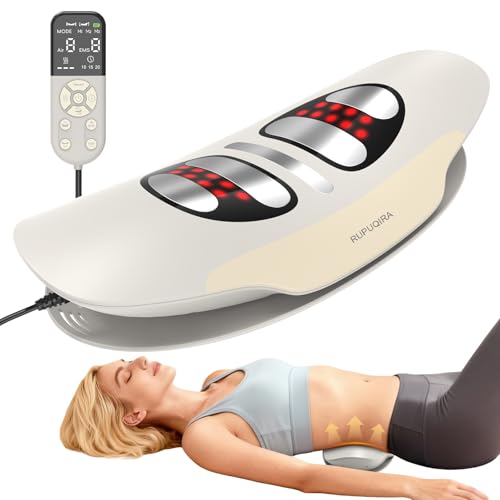 Electric Lumbar & Back Stretching Massager with Airbag Stretch, Vibration Massage, Auto Mode | for Home Relaxation, Ideal Gift (White) - color: White