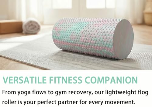 Travel Size Back Roller, High Density Foam Roller for Back Stretching, Physical Therapy, Yoga, Pilates, Post Workout Muscle Recuperation, 12" X 6" Round (Pink)