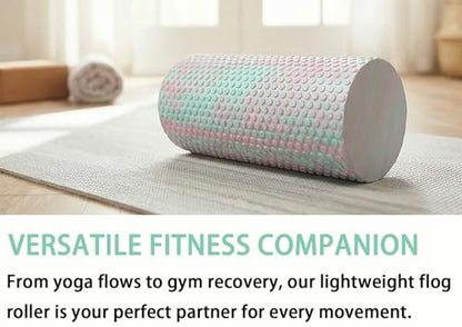 Travel Size Back Roller, High Density Foam Roller for Back Stretching, Physical Therapy, Yoga, Pilates, Post Workout Muscle Recuperation, 12" X 6" Round (Pink)