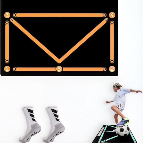 Football Footstep Training Mat – Soccer Agility Mat Non-Slip Silent Indoor & Outdoor Footwork Equipment for Speed Coordination & Ball Control - size: Intermediate Set