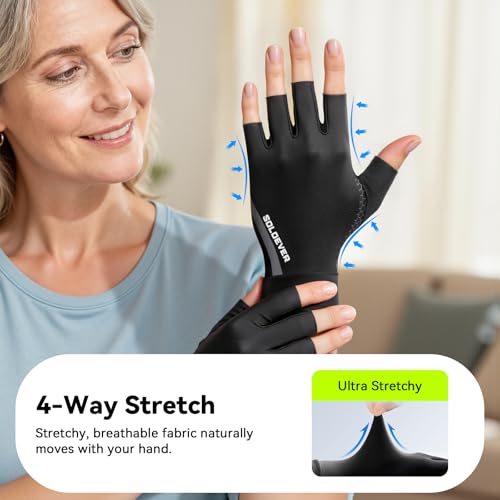 Copper Compression Gloves, Fingerless Arthritis Gloves for Men & Women, XL - size: XL-pair