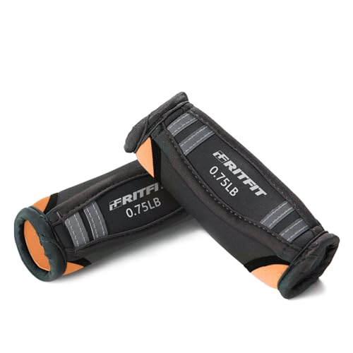 RitFit Soft Hand Weights Set - 0.5/0.75/1/1.5/2 LBS (1 Pair) Walking Dumbbell for Women & Men with Reflective Straps - Jogging, Running, Physical Therapy, Aerobics - Pink Orange Blue Grey Black - size: 0.75lb each (1.5lb pair)