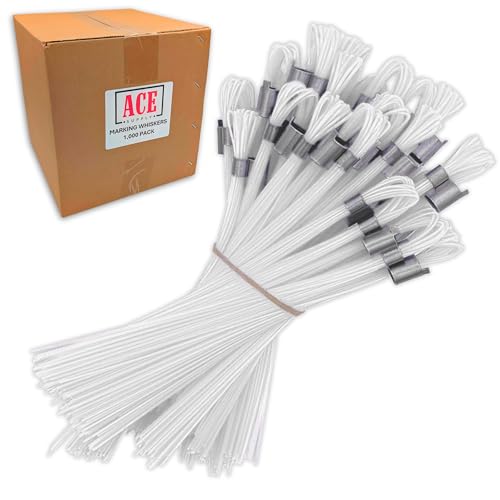 ACE Supply White Marking Whiskers - 1000 Pack - Durable Marking Whisker Set - Use Survey Whiskers As Survey Stakes, Construction Markers, Or Trail Markers - color: White, size: 1000 Pack