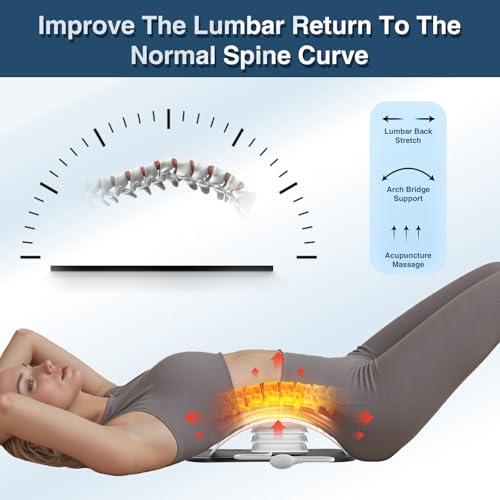 Back Stretcher for Lower Back Pain Relief,Adjustable Inversion Lumbar Traction Device,Lumbar Support Board for Spinal Decompression and Scoliosis,Sciatic Nerve Release Tool,Back Cracker Board