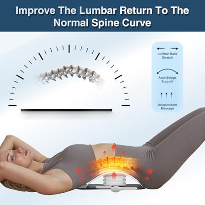 Back Stretcher for Lower Back Pain Relief,Adjustable Inversion Lumbar Traction Device,Lumbar Support Board for Spinal Decompression and Scoliosis,Ideal Mens Gifts&White Elephant Gifts