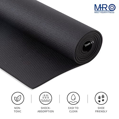 MRO Extra Large Exercise Mat 15'x6'/12'x6'/9'x6'(7mm) - color: Black, size: 6*15 FT