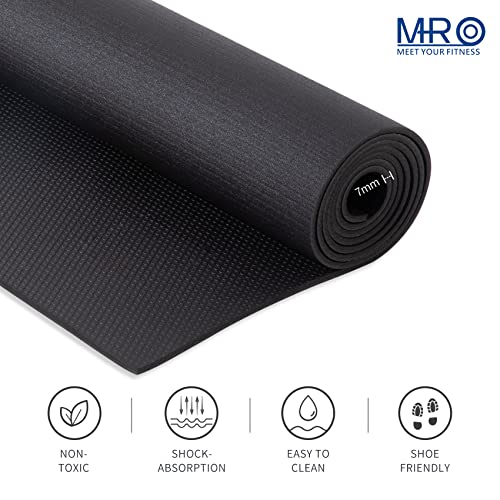 MRO Extra Large Exercise Mat 12'x7'/9'x7'/7'x7'/7'x5'(7mm) - color: Black, size: 7*9 FT