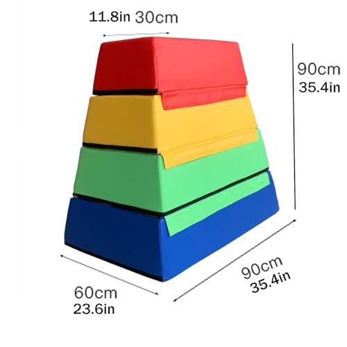 4 In 1 Soft Plyo Box Training Jumping Boxes High-Density EPE Foam Core - Non-Slip & Easy-to-Clean PVC Leather Cover for Home Gym Outdoor Exercise