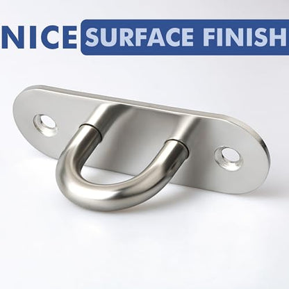 Alise Ceiling Hook Pad Eye Plate Top Hooks Hanging Marine Hardware for Yoga Hammock Swing Suspension Boat Sandbag Plant Basket,Stainless Steel Staple Hook Loop Wall/Ceiling Mount,Pack of 4 - color: Silver