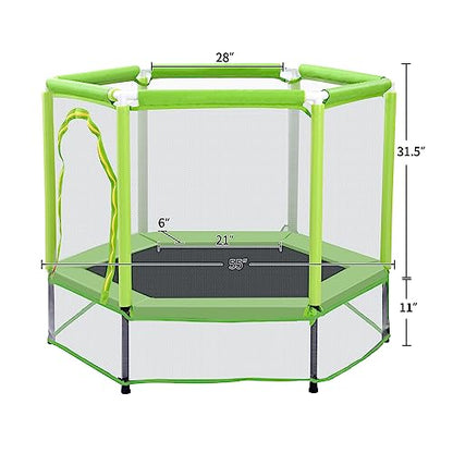 Trampoline, Portable Foldable Trampoline in-Home Mini Rebounder with Adjustable Handle, Exercise Trampoline for Adults, 40" Max Load 330lbs (Green)
