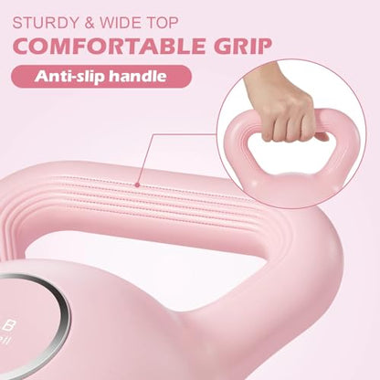 KHTO Kettlebells Fitness Exercise-Pink Strength Training Kettlebell Sets,Dumbbell Weights for Home Gym Equipment - style: 15LB