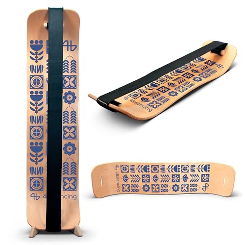 Balance Board for Kids - Slackline Wooden Wobble Board - color: Blue