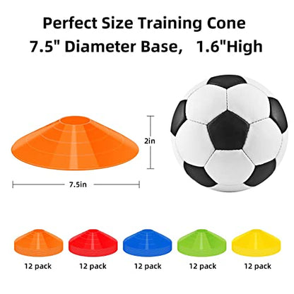 60/120 Pack Agile Soccer Cones with Portable Bags & Brackets,Sports Cones,cones for sports training，soccer cones for training，soccer training equipment，Agile Soccer Cones Used for Football Training - size: A-60 Pack Soccer Cones