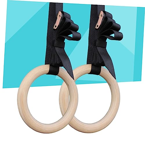 BESPORTBLE Pair Gymnastic Rings Fitness Ring Exercise Rings Workout Rings aldult Stretch Ring Bamboo Child - color: Multi