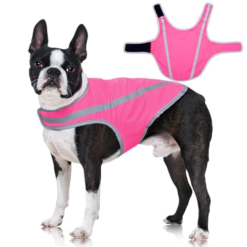 FUAMEY Dog Hunting Vest High Vis Dog Vest for Medium Dogs Safety Reflective - color: Pink, size: Medium