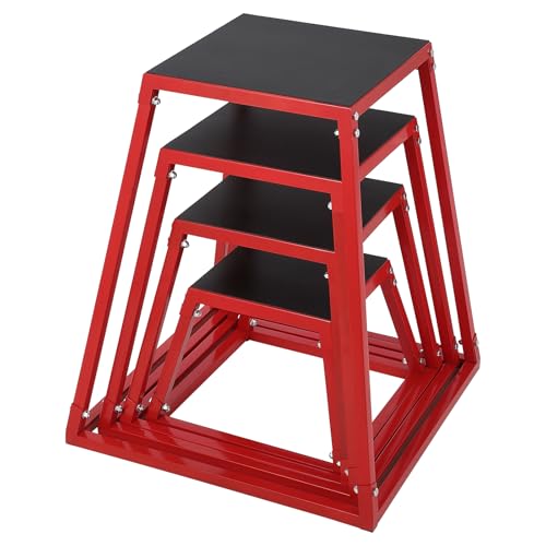 GarveeLife Plyometric Jump Box, Heavy-Duty Steel Plyo Boxes with Rubber Pad for Home Gym, Jump Platforms Step Up Box, Jump Trainers Conditioning Strength Training