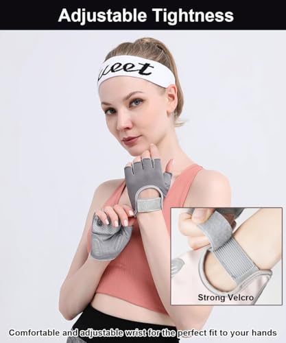 Workout Gloves for Women & Men, Anti-Slip Fingerless Gloves for Weightlifting, Mens Workout Gloves Gym Gloves Fitness Gloves