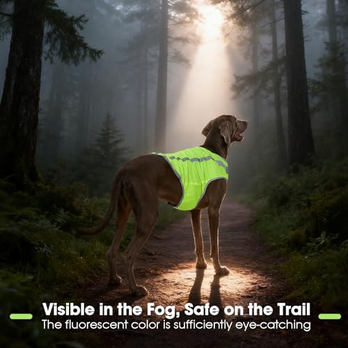 FUAMEY Dog Reflective Vest for Large Dogs,Dog Hunting Vest High-Visibility - color: Green, size: Large