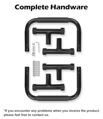 Push Up Bar, 14'' High Steel Parallettes & Dip Bar with Full Coverage Foam Handle, Heavy-Duty Calisthenics Parallel Bars for L-Sit, Dips, Home Gym Strength Training Workout