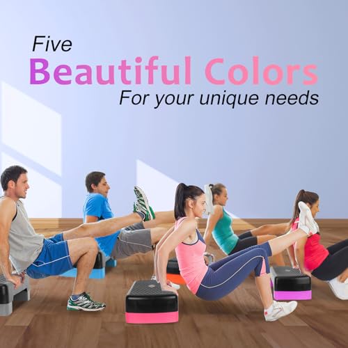 Exercise Workout Aerobic Step Platform Trainer, 18" Aerobic Stepper with 4"-6" Adjustable Height Risers