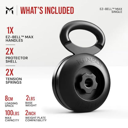 Kensui EZ-BELL Adjustable Kettlebell Handle for Weight Plates - size: MAX (220LB Capacity)