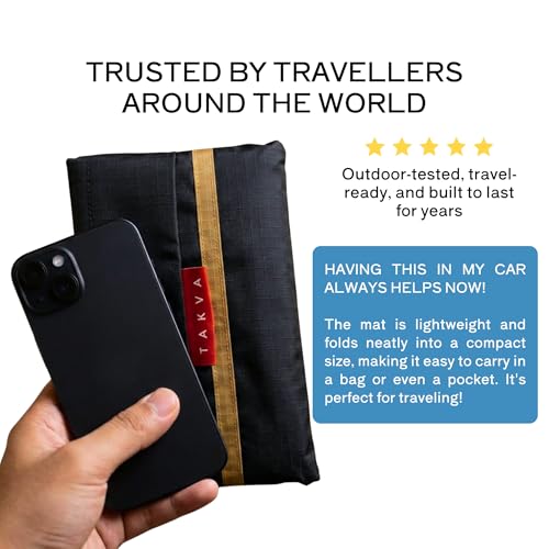 The Pocket Sejadah™ | Portable Foldable Travel Prayer Mat, Waterproof, Ramadan/Eid Gift, Perfect Muslim Gift, Pocket Size (Design in Japan, Made in Turkey) - color: Black