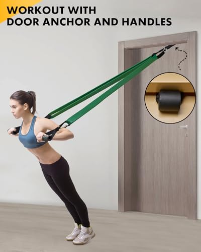 Resistance Bands, Exercise Bands, Resistance Bands for Working Out with Handles and Door Anchor, Workout Bands for Men Women with Protective Sleeve for Fitness Weights Work Out at Home