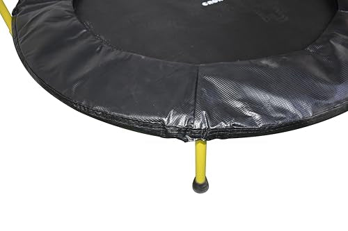 Teamson by Crowntec 36'' Round UV Resistant Steel Mini Trampoline with Handle and Safety Pad for Kids Removable Legs Indoor Outdoor Use Blue