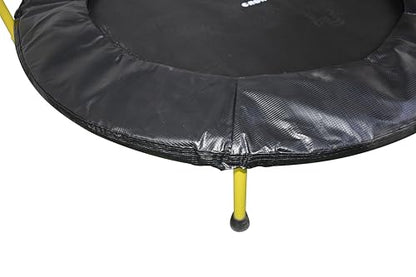 Teamson by Crowntec 36'' Round UV Resistant Steel Mini Trampoline with Handle and Safety Pad for Kids Removable Legs Indoor Outdoor Use Blue
