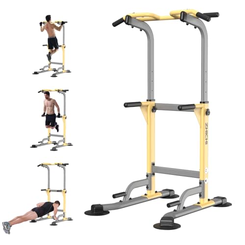 Z ZHICHI Pull-Up Dip Station Pull-Up Chin-Up Weight Capacity 350LBS - color: yellow