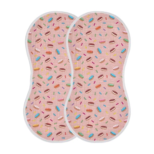 Cakes and Sprinkles Muslin Burp Cloths 4 Pack - Extra Large 22"x11", 4-Layer Soft Absorbent Cotton, Waterproof Backing, Baby Drool Rags for Newborn