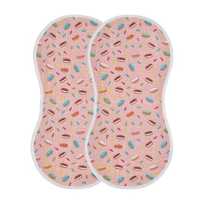 Cakes and Sprinkles Muslin Burp Cloths 4 Pack - Extra Large 22"x11", 4-Layer Soft Absorbent Cotton, Waterproof Backing, Baby Drool Rags for Newborn