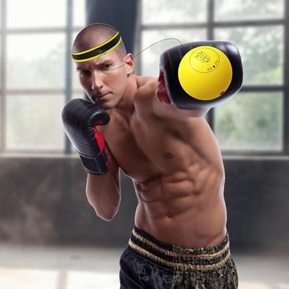 Ball Punching Headband | Fun Effective Reaction Hand Eye Coordination Training,Beginners Reflex Ball Trainer Gear,for Adults Professionals Enthusiasts Beginners Amateurs Lovers Families