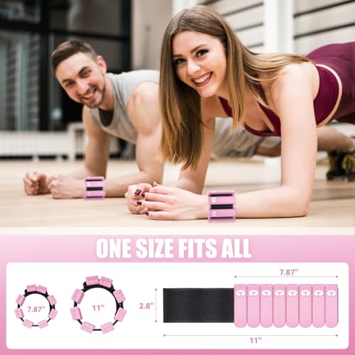 Wrist Ankle Weights Set of 2(1lb Each), Adjustable Silicone Weighted Wristbands for Women Men, Wearable Arm & Leg Weights for Pilates, Walking, Workout Exercise