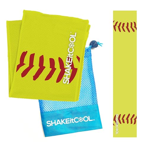 Original Cooling Towel – Be Cool in Style - Heat Relief, Soft, Lightweight, Sun Protection, Easy Clean - Perfect for Biking, Running, Yoga, Gym, Gardening - Softball - color: Softball