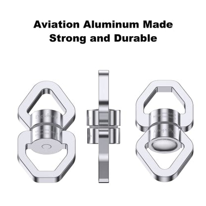 Swivel Hook for Swing, Safety Swing Swivel with 2 Carabiners, Rotational Device Swing Spinner for Web Tree Tire Rope Swing, Aerial Dance, Children’s Swing - style: Silver-1 Pack with 2 Carabiners