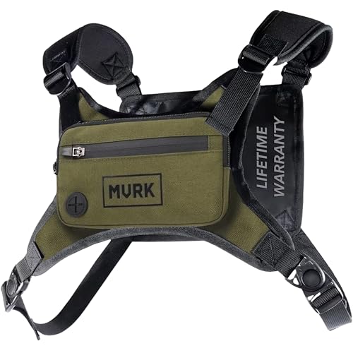 MVRK Water Resistant Running Vest Chest Pack, Phone Holder for Running, Lightweight Training Pack with Reflective Detail - color: Olive