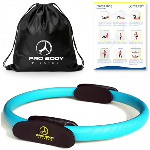 ProBody Pilates Fitness Circle – 14 Inch Pilates Ring for Focusing on Toning Inner Thighs, Arms, and Core - color: Blue