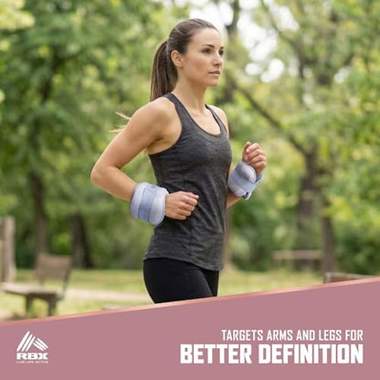 RBX Wrist & Ankle Weights Set, Adjustable Comfort Fit for Training & Toning