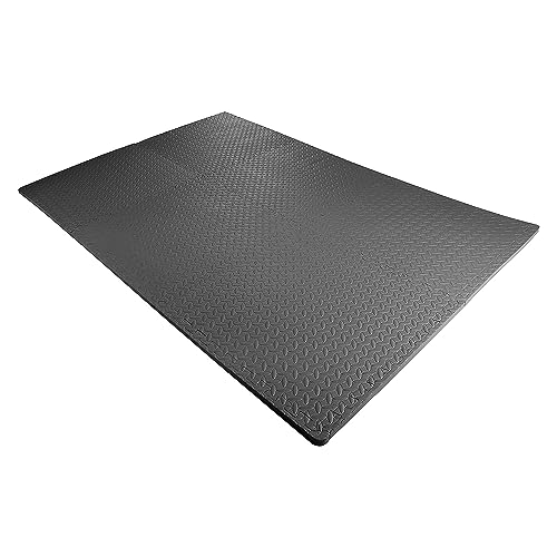 BalanceFrom 6 Piece Foam Floor Mat Puzzle Tiles, 3/4” Thick, 24 Sq Ft, Black - color: Black, style: 3/4" Thick, 24 Square Feet