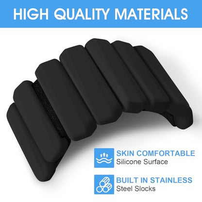 Wrist Weights Set of 2(1Lbs Each), Adjustable Wrist and Ankle Weights for Women and Men, Wearable Arm & Leg Weights Set for Walking, Yoga, Swimming, Cardio, Aerobics, Gym - color: Black