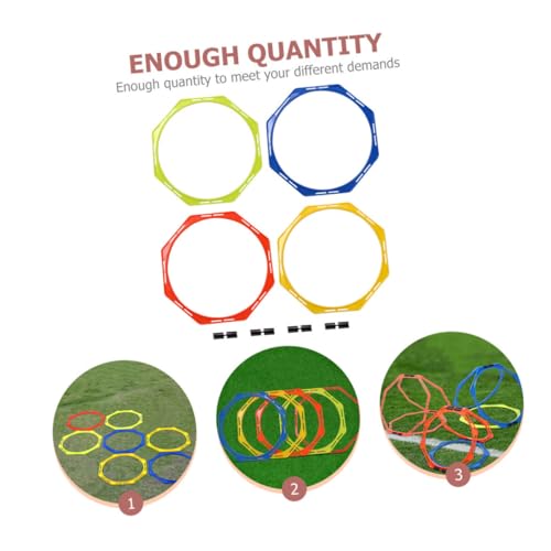 KESYOO Agility Rings for Football Training 4 Units 36 cm Yellow Orange Blue Green Material PP Portable for Speed Exercises and Coordination