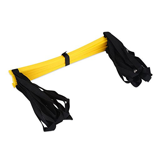 RiToEasysports Speed Training Ladder, Speed Training Ladder Footwork Exercise Tackle for Football Soccer Sports (Yellow) Soccer Training Equipment